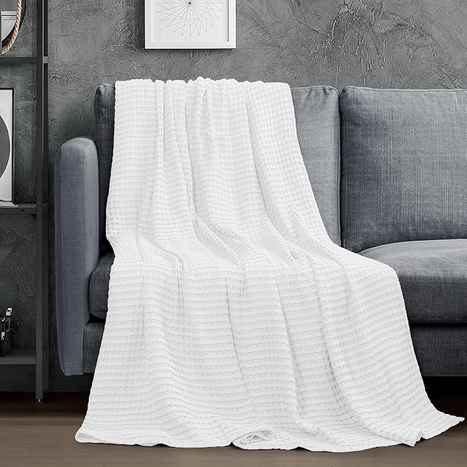 Utopia Bedding 100% Cotton Waffle Weave Blanket King Size - Image 4