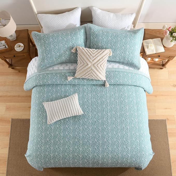 SahSahCasa Quilt Set King Size, 100% Cotton Quilt Bedding Set Bedspread - Image 4