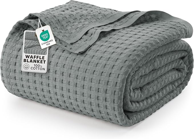 Utopia Bedding 100% Cotton Waffle Weave Blanket King Size by UTOPIABEDDING