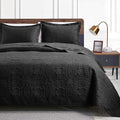 Love's cabin Oversized King Size Quilt Bedding Set Black Bedspreads by Lovescabin