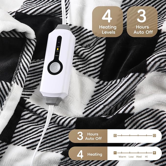 LaffyLo Electric Heated Blanket Throw Size - Image 2