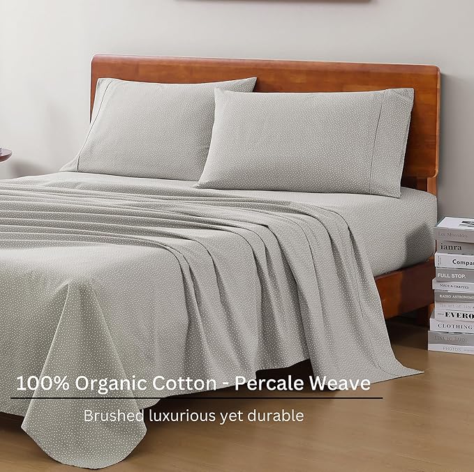 LANE LINEN 100% Organic Cotton Queen Sheets, Fade Resistant Printed Soft & - Image 3