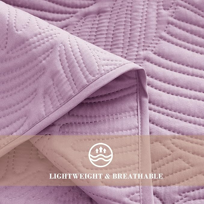 Exclusivo Mezcla Twin Quilt Bedding Set, Lightweight Lilac Quilts Twin Size - Image 5