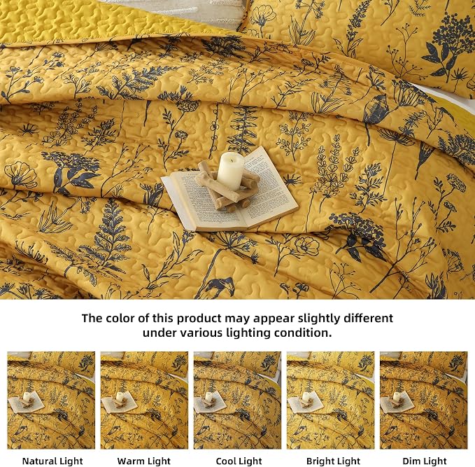 JANZAA Quilts Queen Size Ginger Quilt Botanical - Image 4