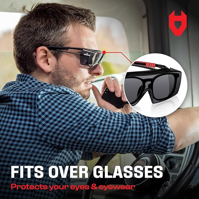 NoCry Tinted Safety Glasses Over Eyeglasses - Image 3
