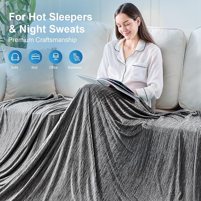 KMUSET Cooling Blanket Twin, Double Sided Summer Cooling Blankets - Image 8