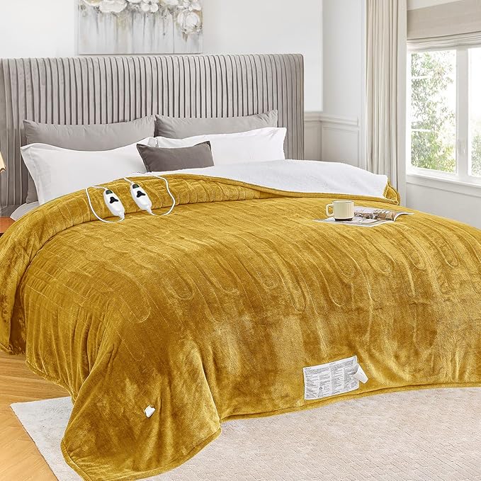 greenoak Heated Blanket Electric Queen Size 84"X90" Dual Control, Heating by Greenoak
