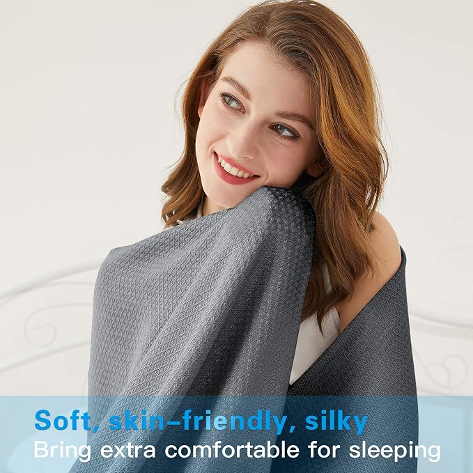 AmyHomie Cooling Blanket Queen Size, 100% Rayon Derived from Bamboo, Cool - Image 5