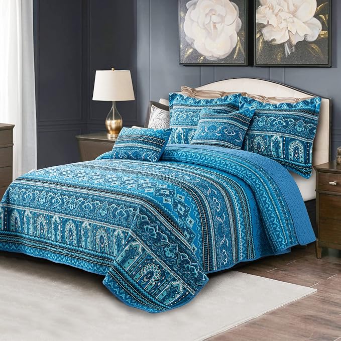 BEDIFANY Cotton Quilt King Size Sets, Lightweight King Bedspread Soft Quilted - Image 5