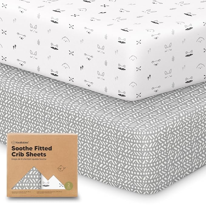 KeaBabies 2-Pack Organic Crib Sheets by KeaBabies