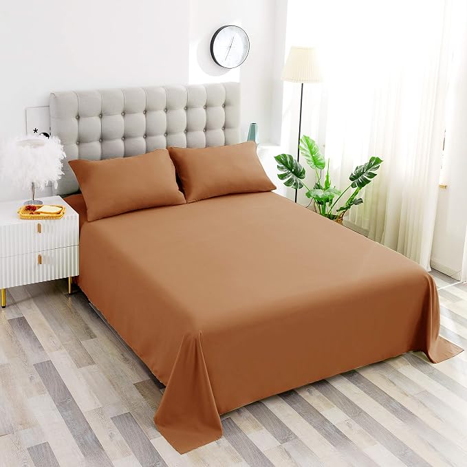 Sfoothome Mocha Fitted Sheet, 14 Inch Deep Pocket, Microfiber Sheets, Queen Size - Image 4