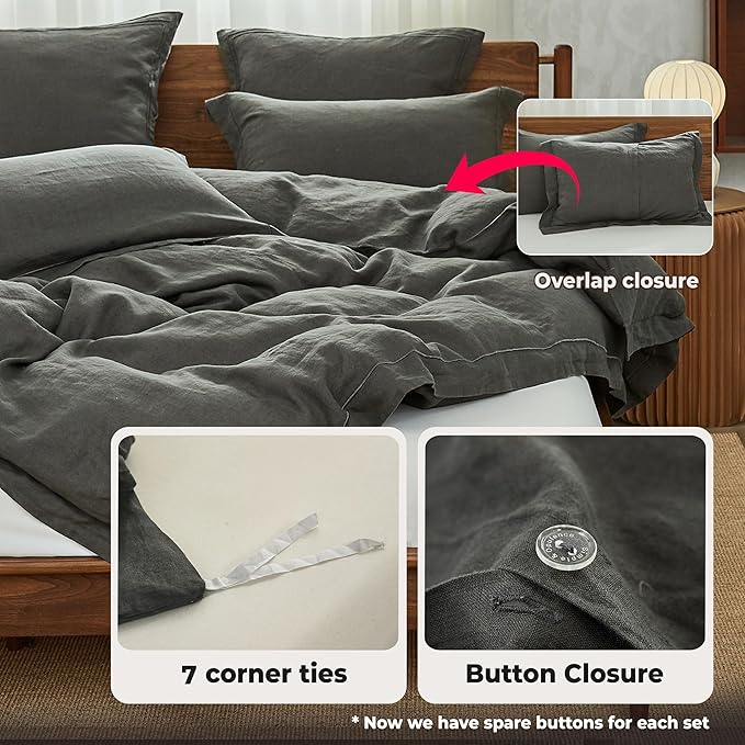 Simple&Opulence 100% Washed Linen Duvet Cover - Image 4