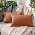 MIULEE Pack of 2 Decorative Outdoor Solid Waterproof Throw Pillow Covers Faux by MIULEE