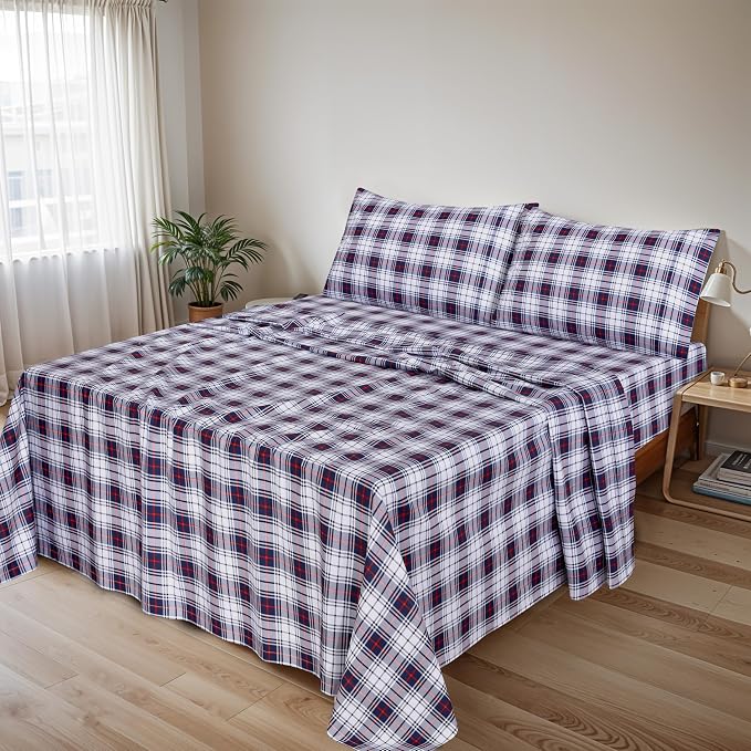 RUVANTI 100% Cotton Sheets – Full Size Percale Bedding, Cooling & Breathable - Image 2