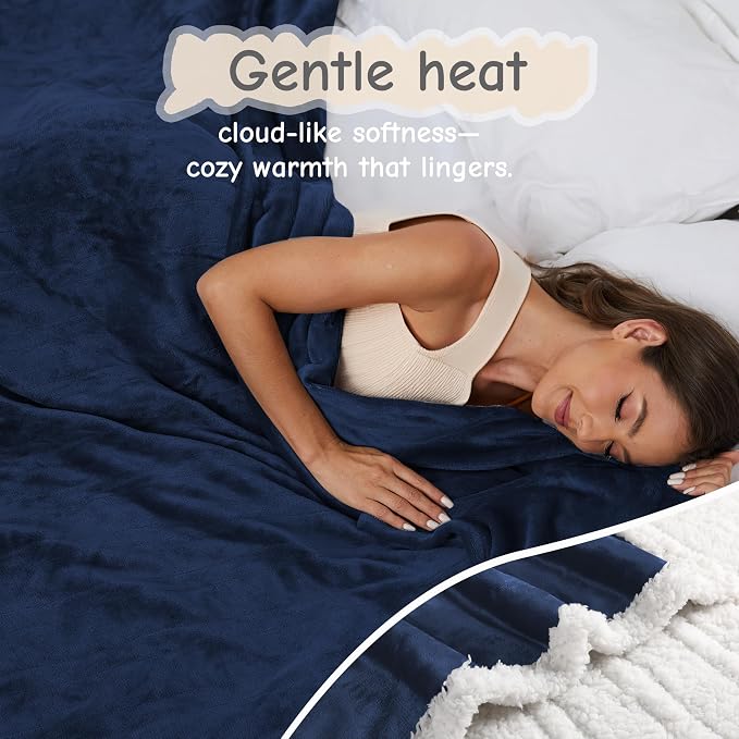 Electric Heated Blanket Full Size 72"x84", Soft Flannel - Image 2