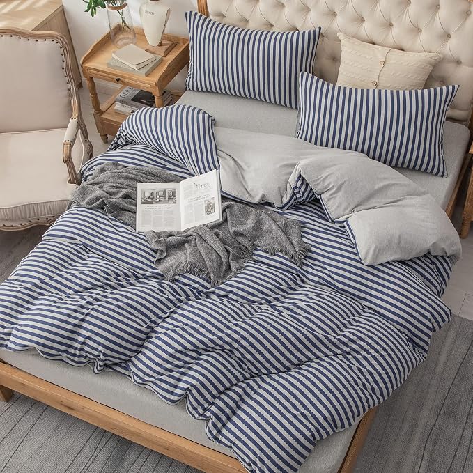 PURE ERA Jersey Knit Duvet Cover Set 100% T-Shirt Heather Cotton Super Soft - Image 5