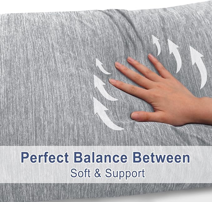 DWCN Cooling Body Pillow for Adults, 20x60 Inch Light Grey - Image 5