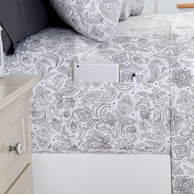 Elegant Comfort Luxury Soft Bed Sheets Paisley Pattern - Image 3