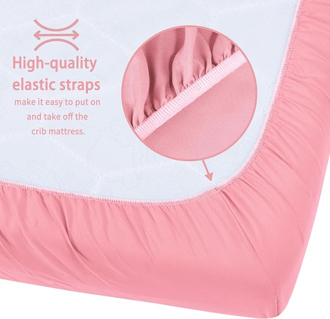 GUNTAIL Baby Crib Sheets for Boys Girls, 2 Pack Fitted Crib Sheet for Standard - Image 5