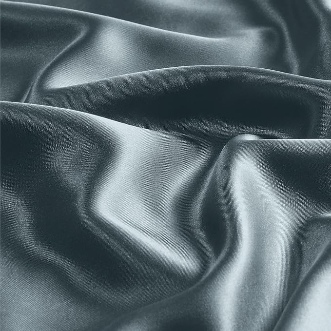 BEDELITE Satin Pillowcase with Zipper, Space Grey King Size Pillow Cases Set of - Image 3