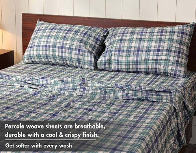 RUVANTI 100% Cotton Sheets – California King Percale Bedding, Cooling & - Image 4