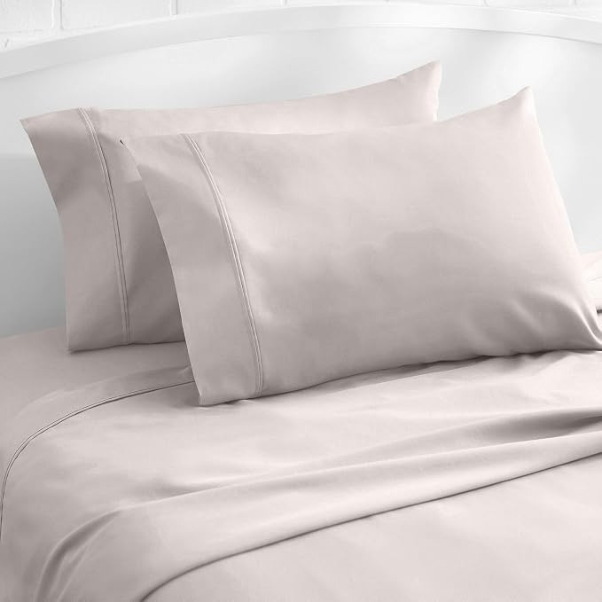 Amazon Basics 400 Thread Count Cotton Pillow Cases, Stone Gray, Pillows Not - Image 4