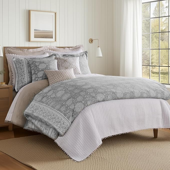 Levtex Home Adare Grey Reversible Twin/Twin XL Comforter Set - Image 3