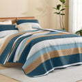 Litanika Quilt King Size FBird, Stripe Patchwork Summer Bedspread Coverlet 3 by Litanika