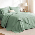 Love's cabin Queen Quilt Set Sage, Bed in a Bag Queen Size Bedding 7 Pieces by Lovescabin