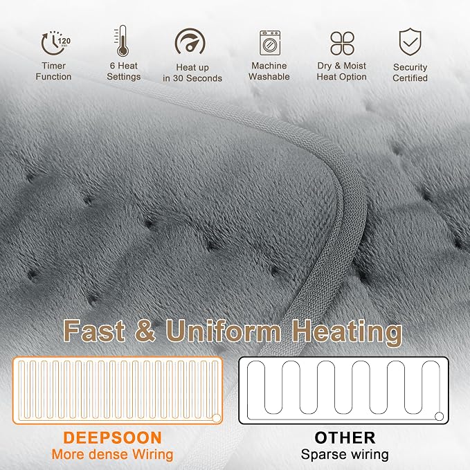 Deepsoon Heating Pad, Electric Heating Pads - Image 5