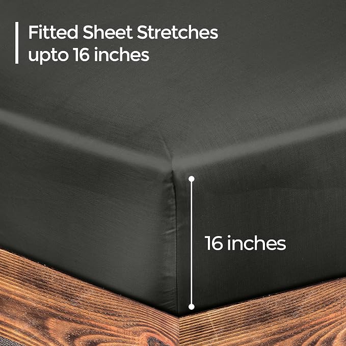 ROYALE LINENS 300 Thread Count 100% Long Staple Combed Cotton Fitted Sheet King - Image 2