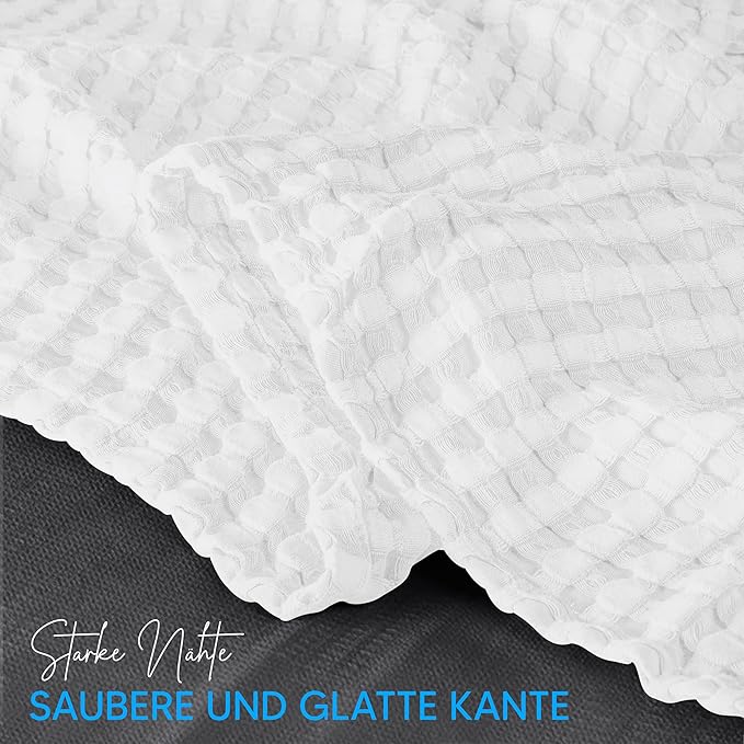 Utopia Bedding White 100% Cotton Waffle Blanket 300 GSM Soft Lightweight - Image 3