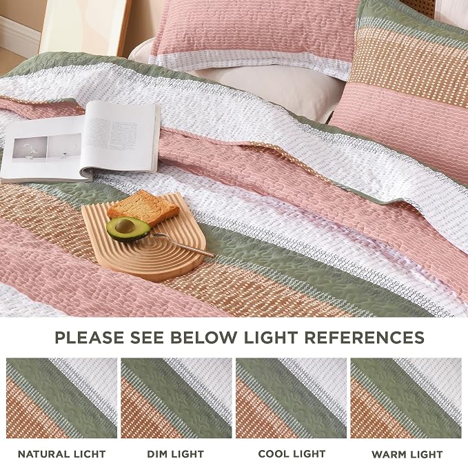 Litanika Quilt Queen Size Pink, Soft Lightweight Polyester Comforter Bedding Set - Image 6