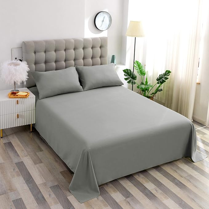 Sfoothome Twin Grey Fitted Sheet Only, Wrinkle Free - Image 5