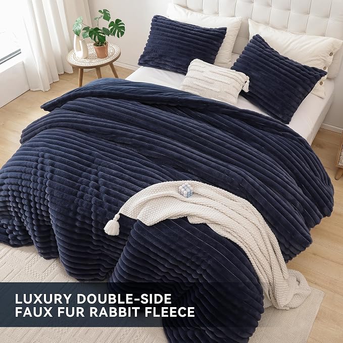 Smoofy Fluffy King Size Comforter Set 3 Pieces - Image 4