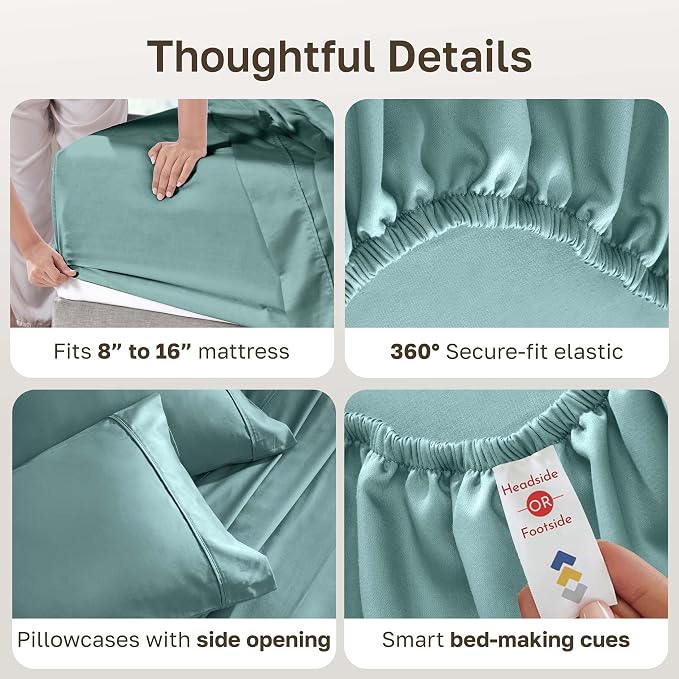 California Design Den Soft 100% Cotton Sheets King Size Set, 400 Thread Count - Image 6
