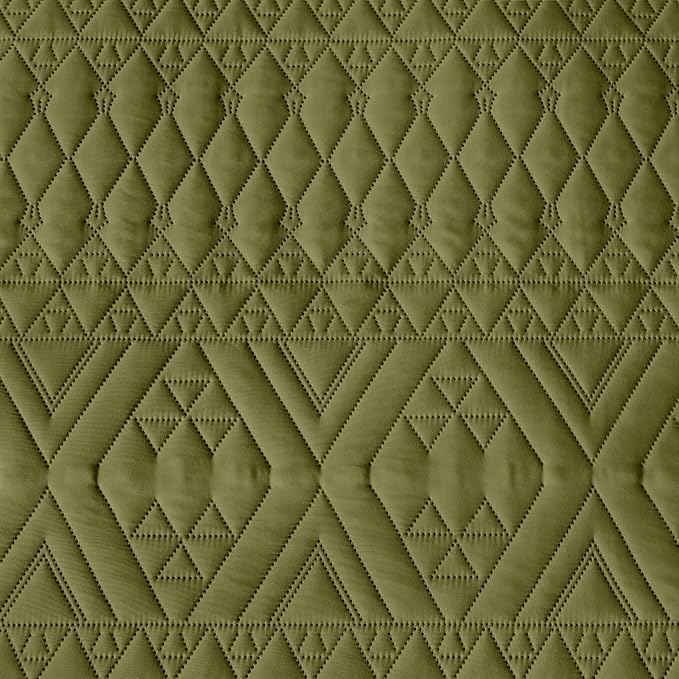 akkialla Full/Queen Size Quilt Bedding Set, Olive Green Lightweight Microfiber - Image 8