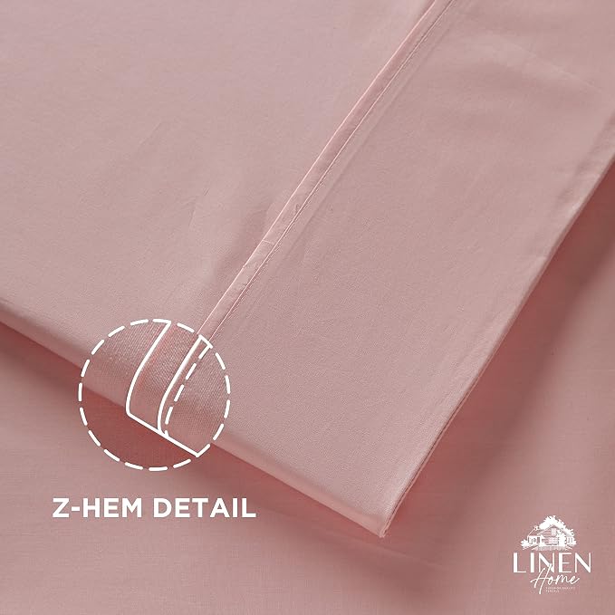 Linen Home 100% Cotton Percale 1 Flat Sheet, Twin Size - Image 3