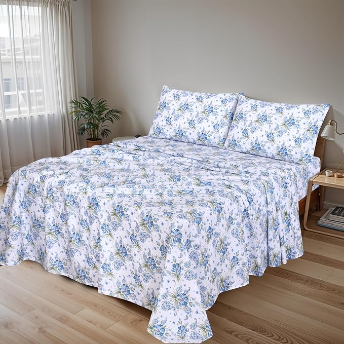 RUVANTI 100% Cotton Sheets – King Size Percale Bedding, Cooling & Breathable - Image 2