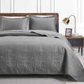 Love's cabin Quilts for Full Bed Grey Bedspreads Bedding Set by Lovescabin