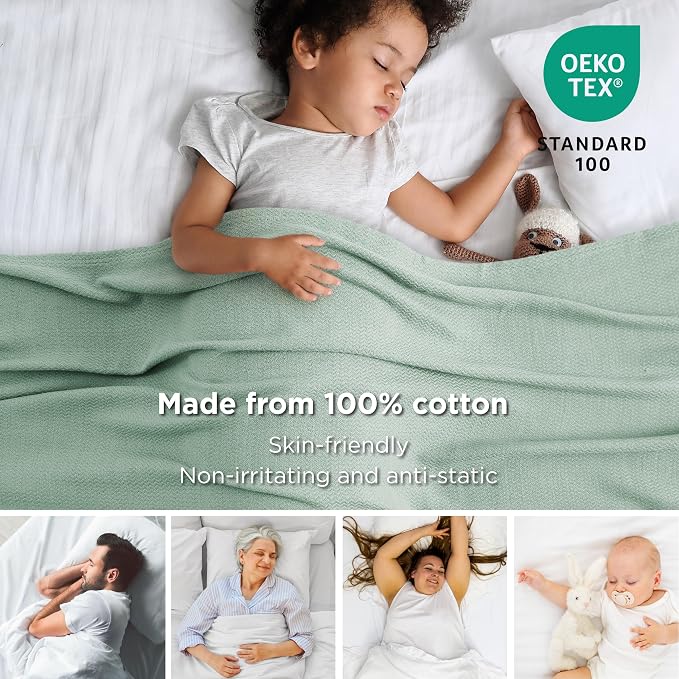 Bedsure GentleSoft 100% Cotton Blanket Full Size - Image 2