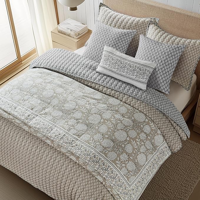 Levtex Home Adare Taupe Reversible Full/Queen Comforter Set - Image 3