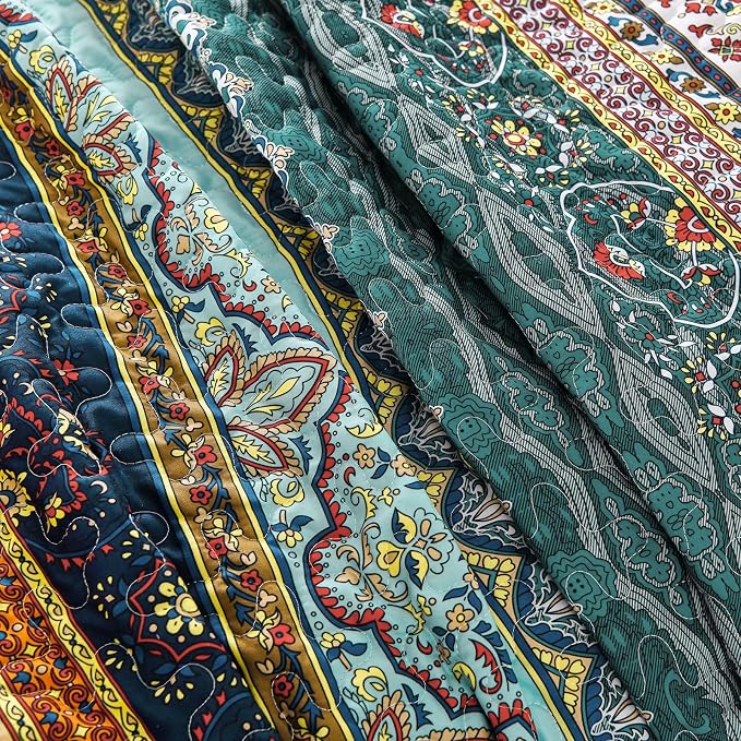 WONGS BEDDING Boho Quilt Set California King, Lightweight Microfiber Bedspread - Image 8