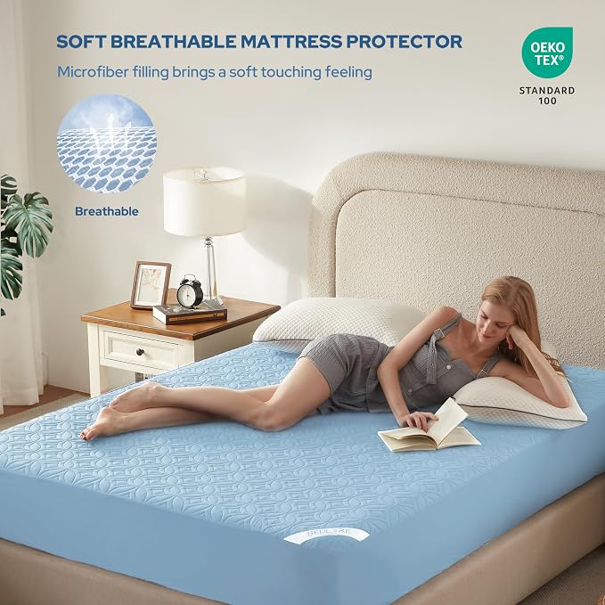 BEDLORE Waterproof Mattress Protector, Full Size Mattress Pad - Image 3