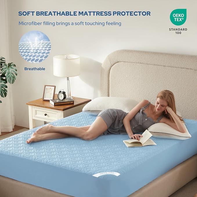 BEDLORE Waterproof Mattress Protector, Twin Size Mattress Pad - Image 3
