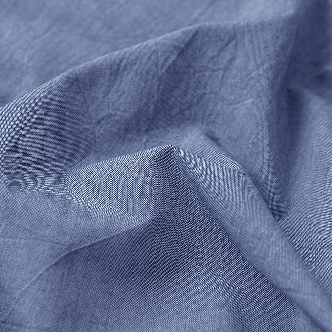 MooMee Fitted Bottom Sheet Only 100% Washed Cotton Linen Like Textured - Image 4