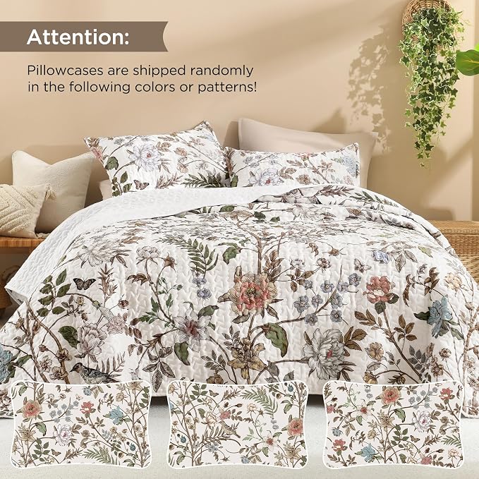 Litanika Floral White Quilt King Size - Image 5