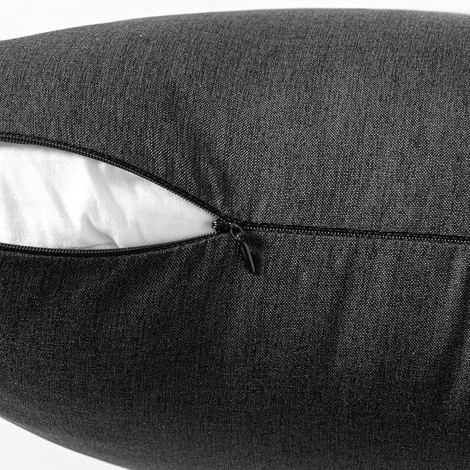 MIULEE Pack of 2 Decorative Outdoor Solid Waterproof Throw Pillow Covers Euro - Image 4