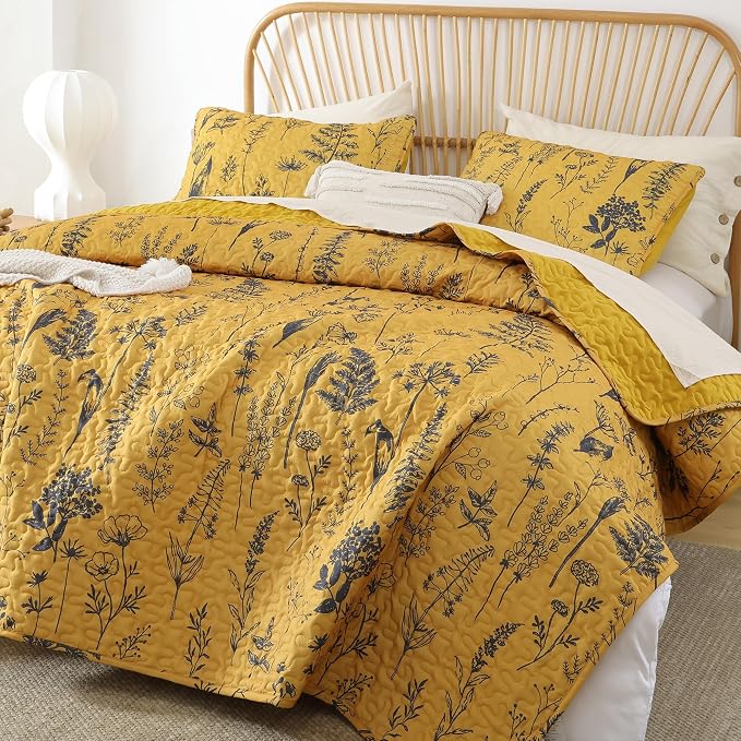 JANZAA Quilts Queen Size Ginger Quilt Botanical by JANZAA