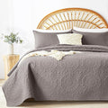 WURUIBO Dark Gray Quilt Set King/Cal King Size, Embossing Microfiber Bedspreads by WURUIBO